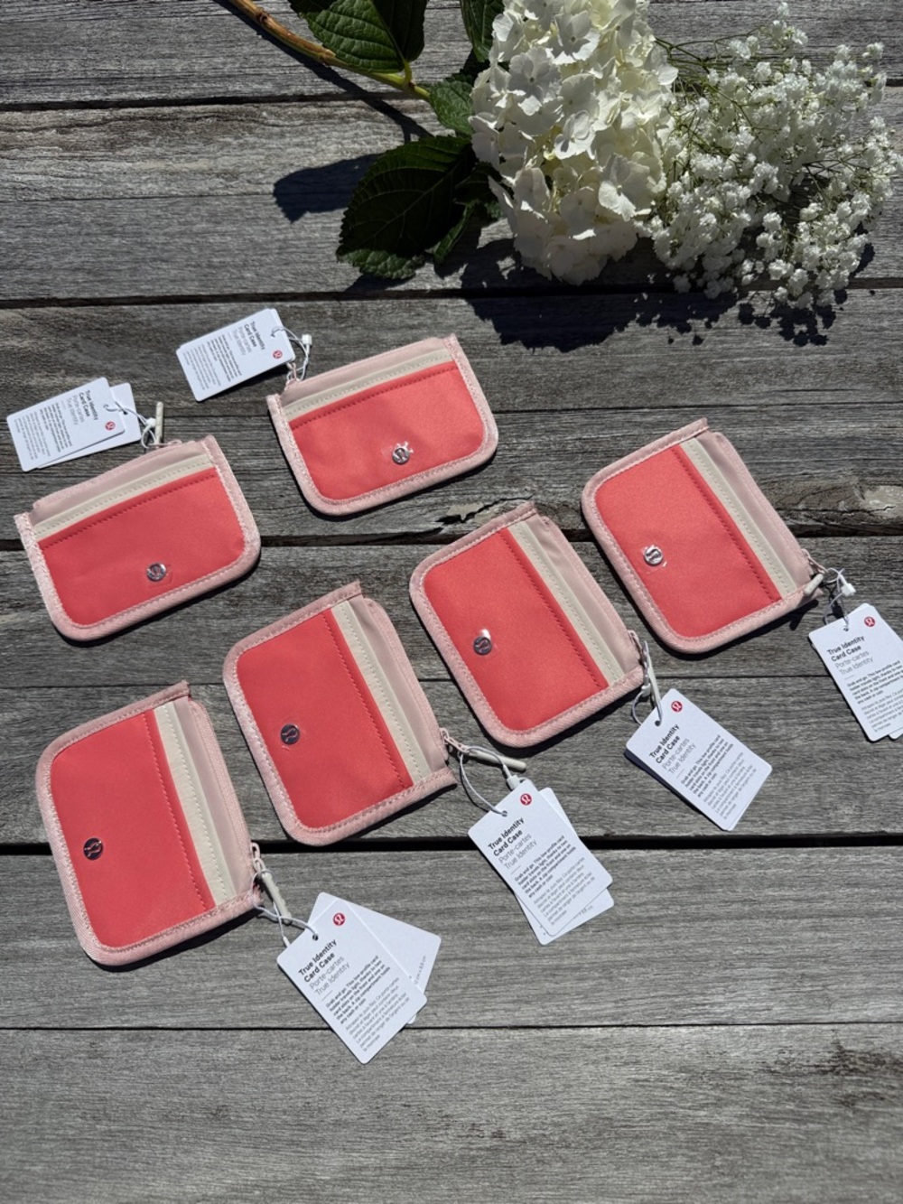 BUNDLE OF 6 Lululemon True Identity Card Case Pink Mist/White Opal/Raspberry nwt